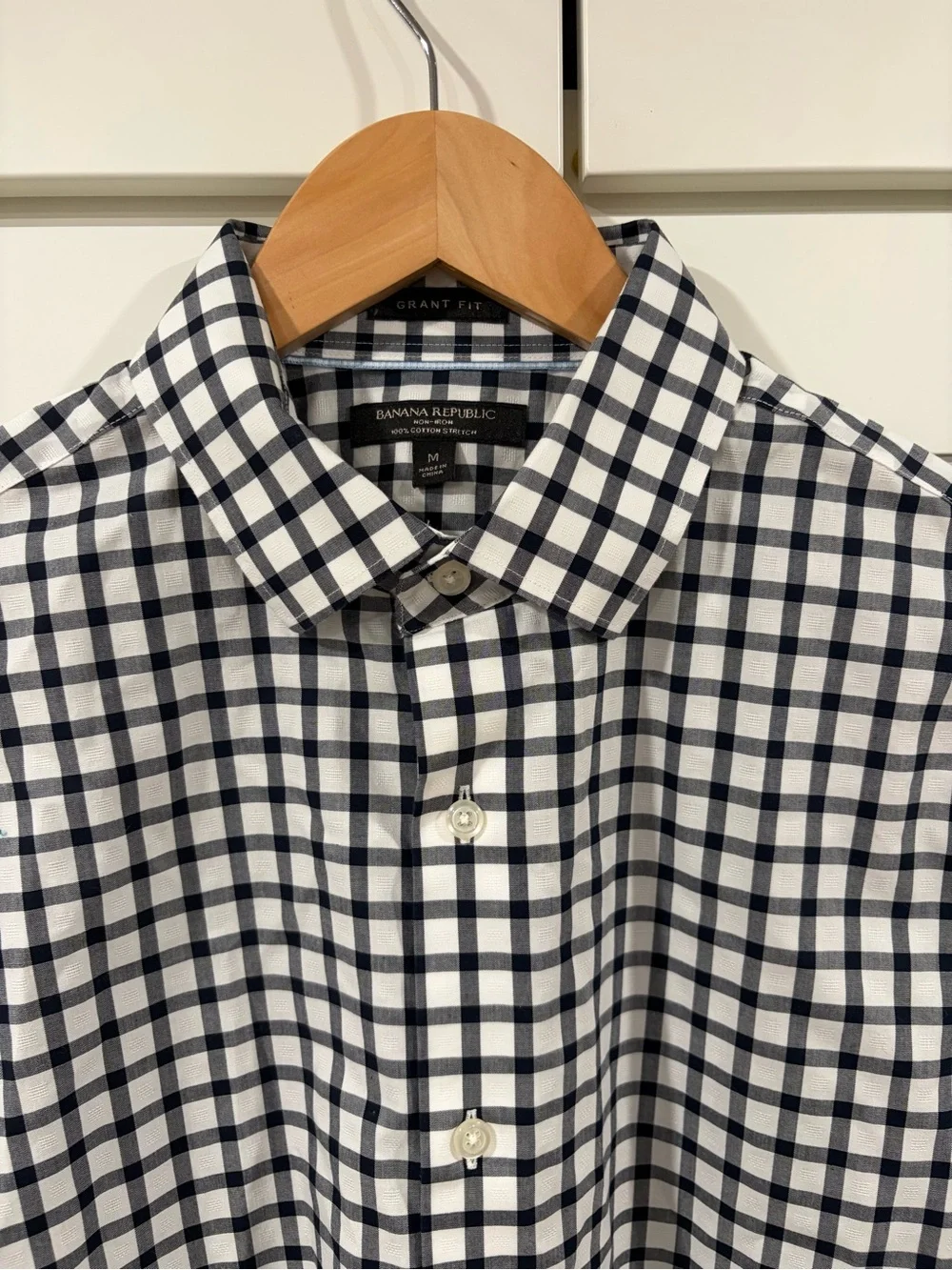 Banana Republic Men’s Black & White Check Dress Shirt